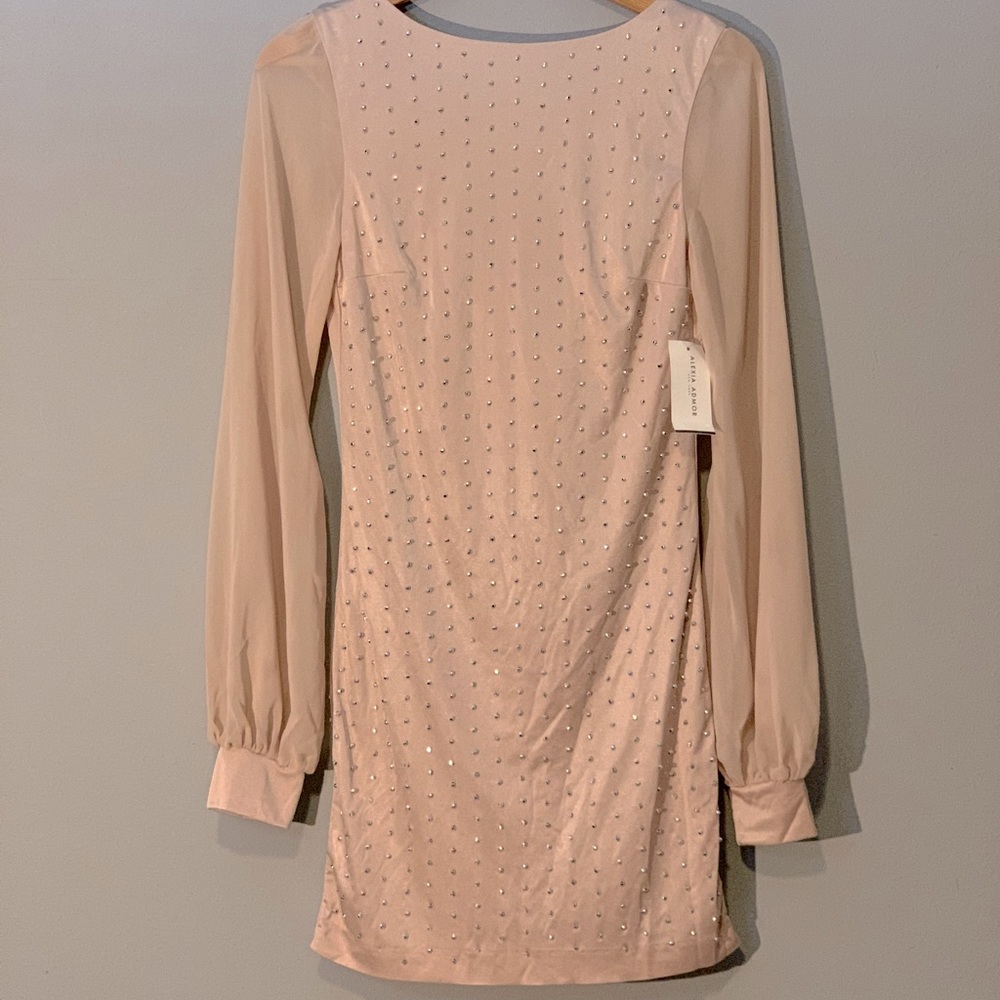 NWT Alexia Admor Champagne Embellished Dress